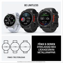 Garmin Fenix 8 Plata 43mm Reloj Inteligente AMOLED GPS 32GB 1.3"
