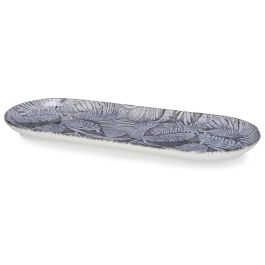 Bandeja Ovalada Hoja Vessia 34.5x15 cm Porcelana Gris (24 Unidades) Bandeja Ovalada Hoja Vessia 34.5x15 cm Porcelana Gris (24 Unidades)