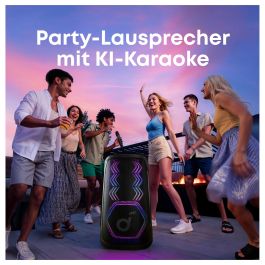 ANKER Soundcore Rave 3S Altavoz Bluetooth 200W con Karaoke, 2 Micrófonos Inalámbricos, IPX4, Negro