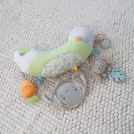 Ingenuity ING0074451173286 Alfombra de Juego para Bebé Sylvi para Jugar Boca Abajo con Juguetes Multisensoriales