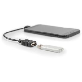 Digitus OTG.micro B/St-A/Bu.0.15m.sw - Adaptador USB On-The-Go micro B Macho a USB A Hembra 0.15m Negro