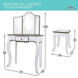 Tocador belleza de madera color blanco/gris 61x29x100 cm Tocador belleza de madera color blanco/gris 61x29x100 cm