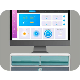 Cep Fichero Cajones Sobremesa Moov Up Reciclado 80% con Cerradura 3 Cajones Azul/Gris 275x369x146 mm