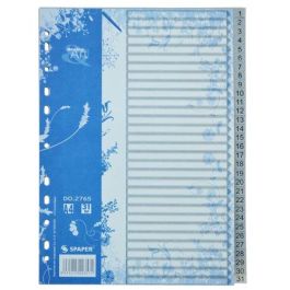 Indice Spaper Office Pp Numerico A4 Pestañas 1-31 11 Taladros (Set de 20) Precio: 51.68999968. SKU: B1KBL2LSMC