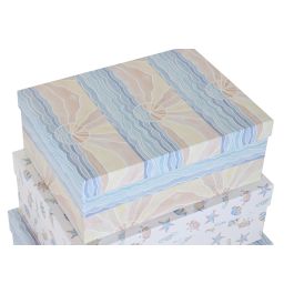 DKD Home Decor Caja de Almacenamiento Infantil de Cartón Multicolor, Set de 10, 33.5 x 15.5 x 43.5 cm