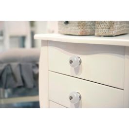 Rei E517 Blister con 4 pomos redondos para mueble en porcelana acabado blanco Ø40mm