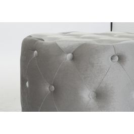 DKD Home Decor Reposapies Glam Gris Set de 2 unidades. Material Velvet y MDF. Medidas: 78 cm Ancho, 78 cm Largo, 42 cm Alto.