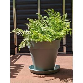 Jardinera redonda RIVIERA SOLEILLA - Plástico - Diámetro 60 cm Verde arcilla