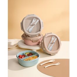 Thermosport Fiambrera Porta Alimentos Redonda 1080 ml - Recipiente Térmico de 20 x 20 x 8 cm (12 Unidades)