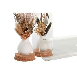 DKD Home Decor Decoracion Shabby Beige Marron Claro Flor Seca Cristal 8.5 x 20 x 8.5 cm (4 Unidades)