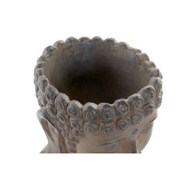 DKD Home Decor Macetero de Fibra de Vidrio para Jardín y Terraza, Diseño Buda - 30 cm de Alto