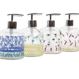DKD Home Decor Dosificador Tropical 350ml Gres y Cristal Multicolor 8 x 14 x 10 cm