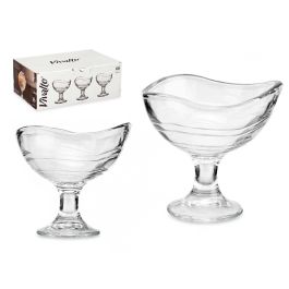Copa Vidrio Helado Con Pie Rayas 180Ml Vivalto 10X10CM (36 Unidades)