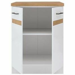 Junona JUNONAMB2P60BLPL Bajo Gabinete de Cocina 60 cm 2 Puertas Tesca de Trabajo Blanco Brillante