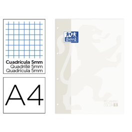 Oxford Recambio A4 80 Hojas Cuadro 5 mm 4 Taladros Blanco Precio: 20.50000029. SKU: S8414373