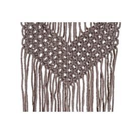 DKD Home Decor Decoración Colgante Boho Macramé Bambú Algodón Marrón Claro 48 x 30 cm