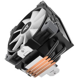 Sharkoon A40 RGB Refrigerador de CPU de torre única, Ventilador 120mm RGB con efecto espejo, 4 tubos de calor, TDP 220W, Negro