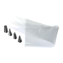 Secret Of Gourmet Kit 20 unid. manga pastelera desechable blanca + 4 boquillas acero inoxidable
