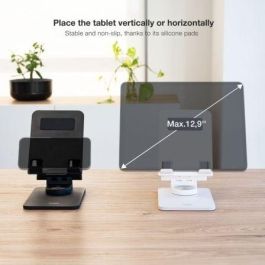 TooQ PH-HERMES-HALLEY Soporte Plegable para Smartphone y Tablet, Giratorio 360°, Ajustable Altura/Ángulo, Antideslizante hasta 12.9", Negro TooQ PH-HERMES-HALLEY Soporte Plegable para Smartphone y Tablet, Giratorio 360°, Ajustable Altura/Ángulo, Antideslizante hasta 12.9", Negro