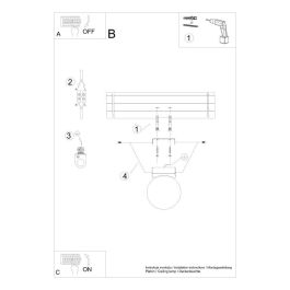 SOL Lámpara de Techo YOLI 1 SOL-SL.1146 Elegante Diseño Adaptable Blanco Negro