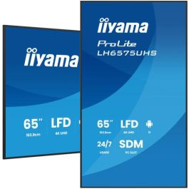 Iiyama LH6575UHS-B2AG Monitor 65" 4K UHD Panel IPS, Brillo 500cd/m², Operación 24/7, Android 11, Altavoces, Negro