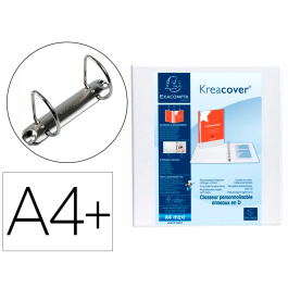 Exacompta Kreacover Carpeta 2 Anillas Mixtas 60 mm Forrada PP A4+ Personalizable 3 Bolsos Exteriores Blanco Precio: 5.50000055. SKU: B127KLQ7GF