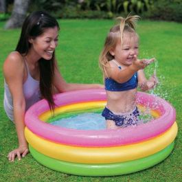 Piscina hinchable 3 aros colores con suelo hinchable (capacidad 56 litros) (1/3 años) 86x25 cm