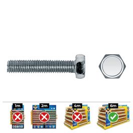 Celo Tornillo métrica hexagonal Din 933 Ø6x10mm acero zincado Caja 250 unid.