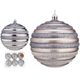 Set 6 Bolas Navidad Plata 10 cm Krist+ - Decoración Navideña (6 Unidades) Precio: 42.58999987. SKU: B1528LM9FJ