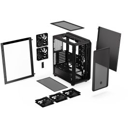 ENDORFY EY2A010 ARX 500 Air TG Black - Caja PC Midi Tower Gaming con Panel y Ventana Lateral de Vidrio Templado