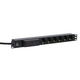 Lanview 19'' rack mount power strip, 4m, 16A with 6 x Schuko type F socket and AMP meter Lanview 19'' rack mount power strip, 4m, 16A with 6 x Schuko type F socket and AMP meter