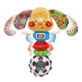 VTech Sonajero Perrito Toby con Luces, Música y Diferentes Texturas para Bebés 0-24 Meses, Juguete Educativo con Pilas Incluidas, 18x13.5x5 cm