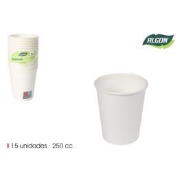 Vaso Blanco de Cartón 250 cc - Set de 15 - Algon por Inde (24 Unidades) Precio: 21.49999995. SKU: B1FQ9JW3M4