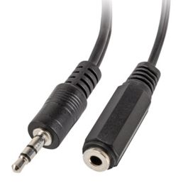 Lanberg Adaptador Jack Estéreo Macho 3.5mm a 2 Hembras 3.5mm para Auriculares y Amplificadores - 10cm Negro