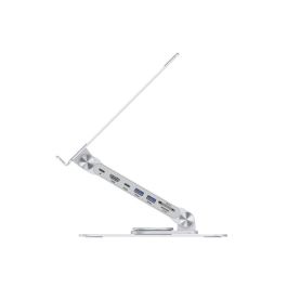CONCEPTRONIC soporte portatil con docking 7 en 1, base giratoria de 360°, plegable, altura ajustable CONCEPTRONIC soporte portatil con docking 7 en 1, base giratoria de 360°, plegable, altura ajustable
