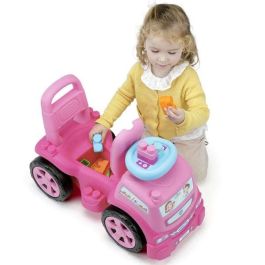 Molto Correpasillos Camión Rosa con 10 Blocks Incluidos, de 89 cm de Largo, Fabricado en Plástico, Recomendado para Niños a Partir de 18 Meses