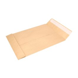 Liderpapel Bolsa Fuelle Kraft 250x353x30 mm Solapa Tira Silicona Papel 120gr Caja 50 Unidades