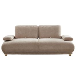 DKD Home Decor Sofá Urban Crudo 220x111x85 cm Poliéster con Respaldo y Brazos Abatibles Patas Madera