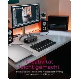 ICY BOX Docking Station Thunderbolt 4 Tipo-C, 4x USB-A, 3x USB-C, HDMI, Color Negro