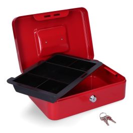 Micel Caja de caudales Cfc09 250x180x90mm rojo m13398 con bandeja y asa Micel Caja de caudales Cfc09 250x180x90mm rojo m13398 con bandeja y asa