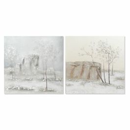 Cuadro Cottage DKD Home Decor Gris Beige 3.8 x 100 x 100 cm (2 Unidades) Precio: 128.49999987. SKU: S3017880