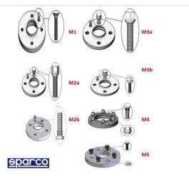 Sparco S051STB151 Separadores de Rueda 5x120 Buje 72.5mm Grosor 30mm Rosca M14x1.50 Tipo M4 - Set 2 Piezas