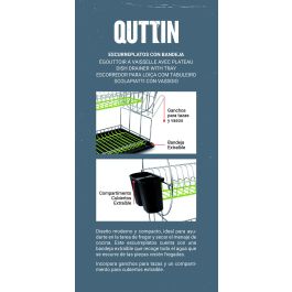 Quttin Escurreplatos con Bandeja 50 cm x 23.5 cm x 33 cm