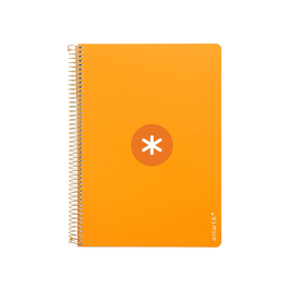 Antartik Cuaderno espiral A4 micro tapa dura 80 hojas 100gr cuadro 5mm color mostaza