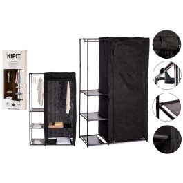 Kipit Armario Combinado Doble 172 cm Negro Hierro Plástico Tela No Tejida 105x43x172 cm (Set de 6) Precio: 152.50000018. SKU: S3609398