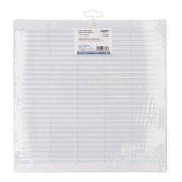 Edm Rejilla de ventilación cuadrada con tapones y mosquitera ABS Blanca 300x300x7mm
