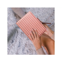 Funda para eBook Wondee Layla Cuadros Rosa 170x200x130 mm