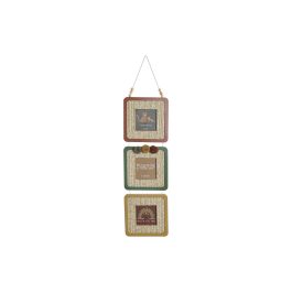 DKD Home Decor Marco Multifoto Kids Colección León Pompón para 3 Fotos MDF Multicolor Natural 64x16 cm Pack de 4 Unidades