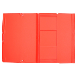 Liderpapel Carpeta Gomas Tres Solapas Plástico Folio Color Rojo