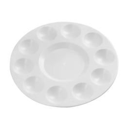 Liderpapel Paleta Plástico Redonda con 10 Huecos para Pintura 17 cm